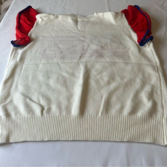 Main Strip Red and White Crew Neck Sweaters - Picture 8 of 9